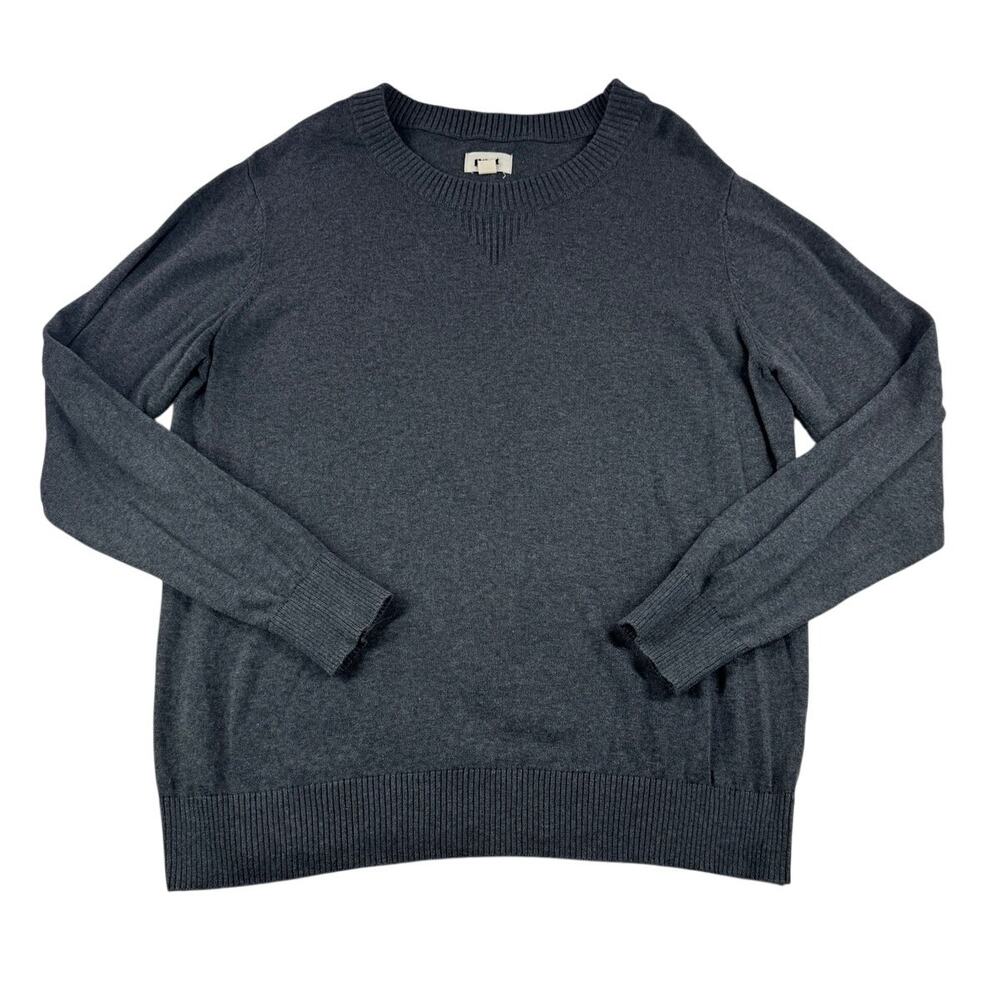 Pact Organic Cotton Sweater XXL Dark Gray Charcoal Lightweight Knit Pullover Top